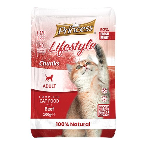 PRINCESS LIFESTYLE POUCHES CHUNKS 100G HOVĚZÍ