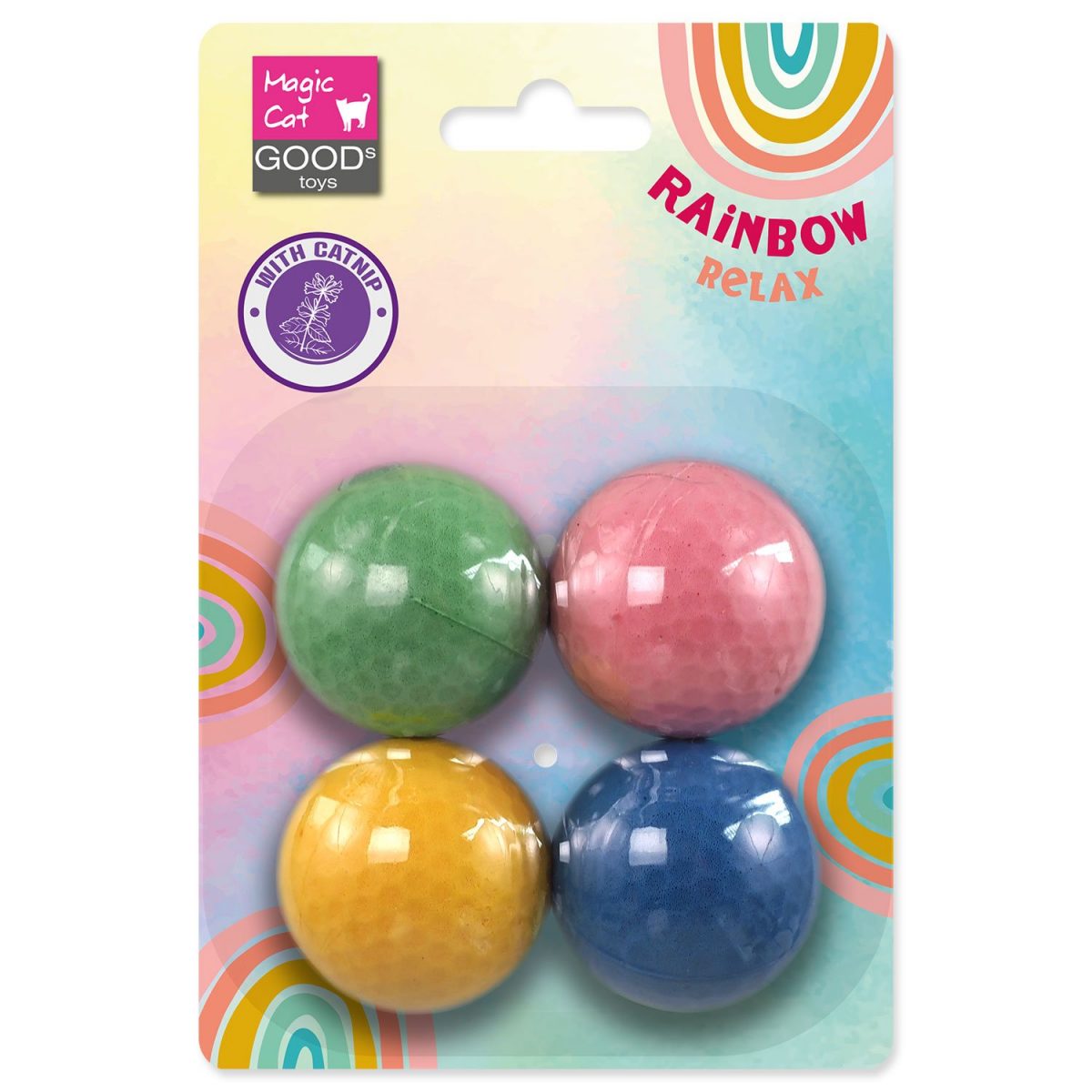 Hračka Magic Cat Rainbow Relax míček pěnový ⌀ 4cm mix barev 4ks