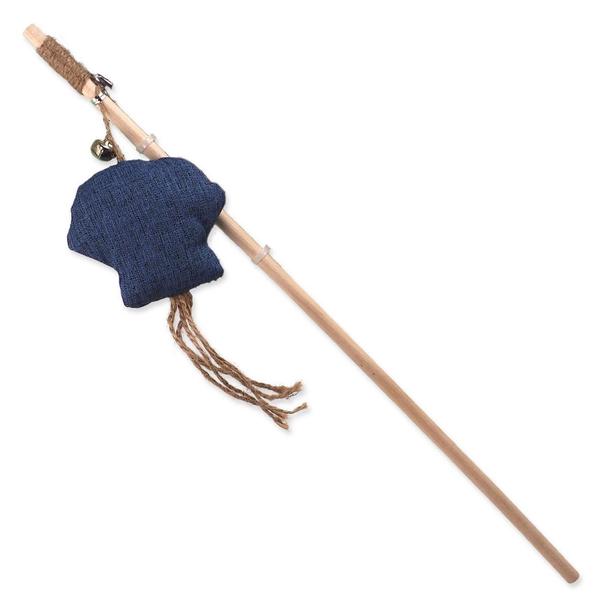 Hračka Magic Cat Natural Fun šidítko ryba s rolničkou a šantou kočičí šedá 40cm