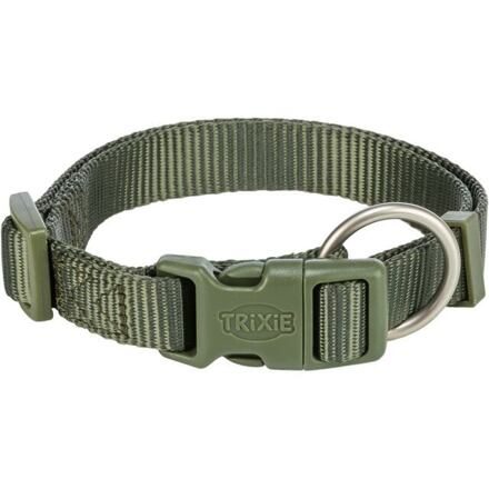 Nylonový obojek PREMIUM, olivově zelená L-XL:40-65cm/25mm
