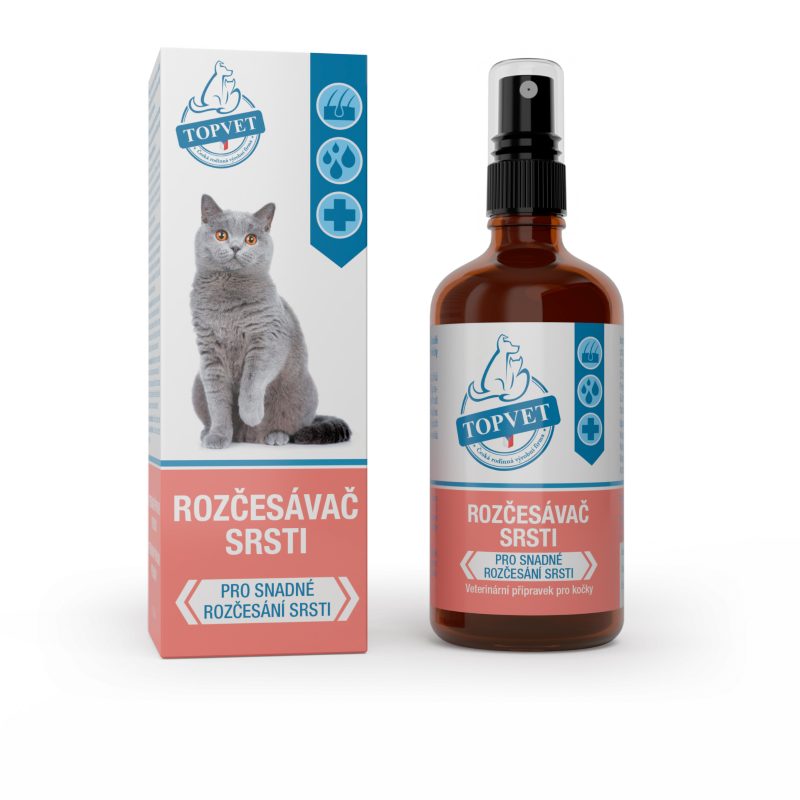 Rozčesávač srsti pro kočky TOPVET 100ml