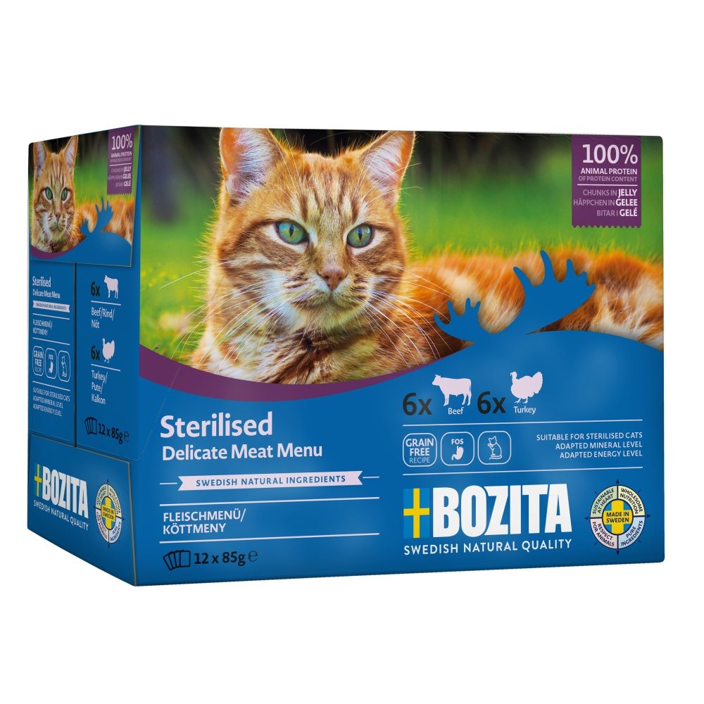 Bozita Cat Sterilised kousky masa v želé, kapsička 85 g (12 pack)