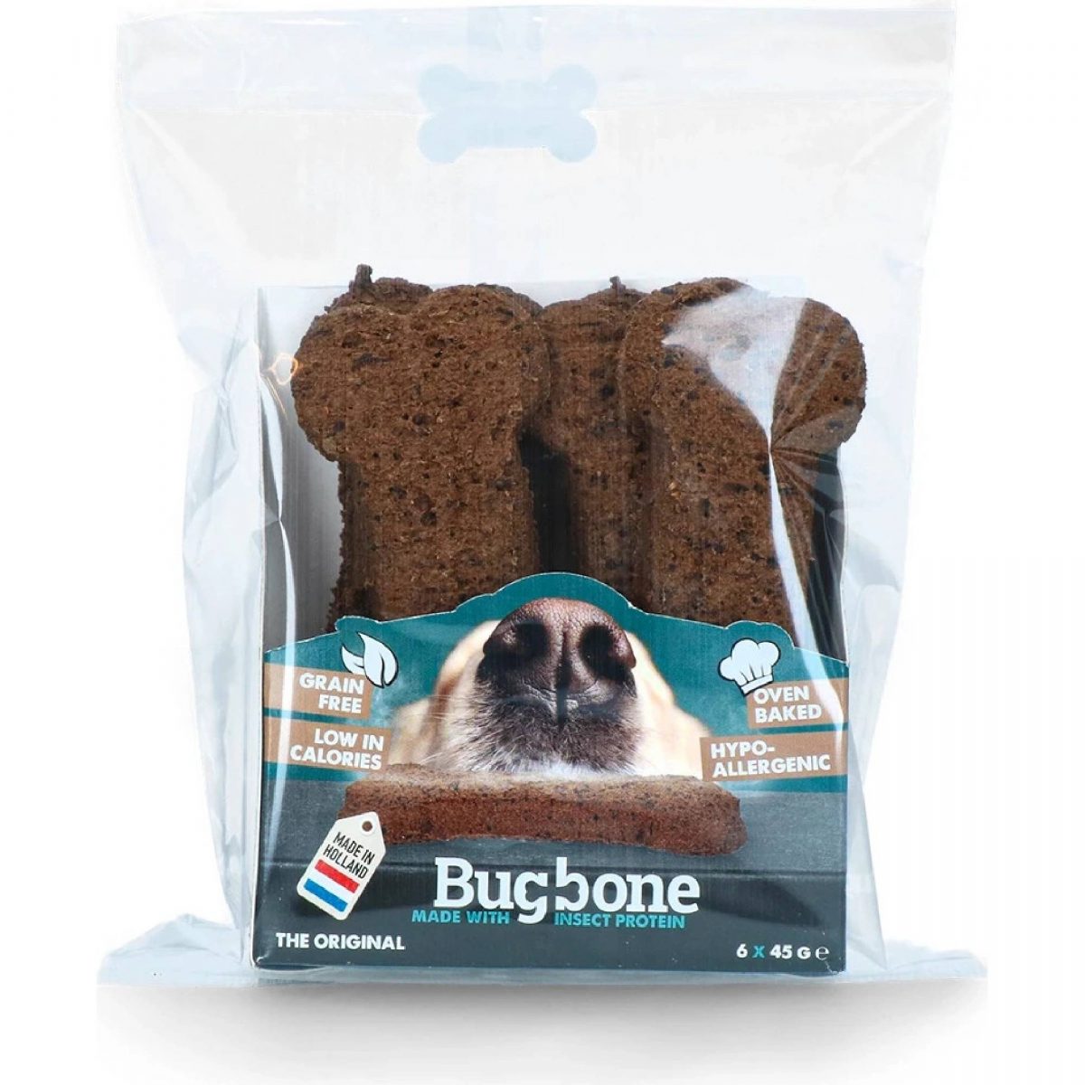 Pochoutka pes Bugbone Large kost s hmyzem 6x45g