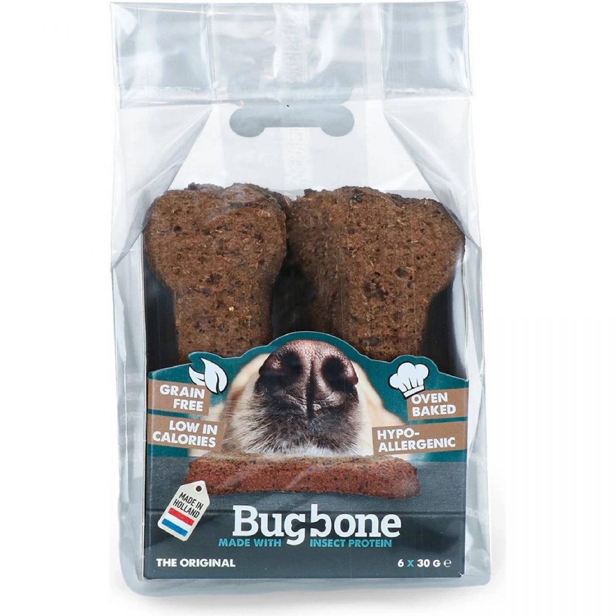 Pochoutka pes Bugbone Medium kost s hmyzem 6x30g