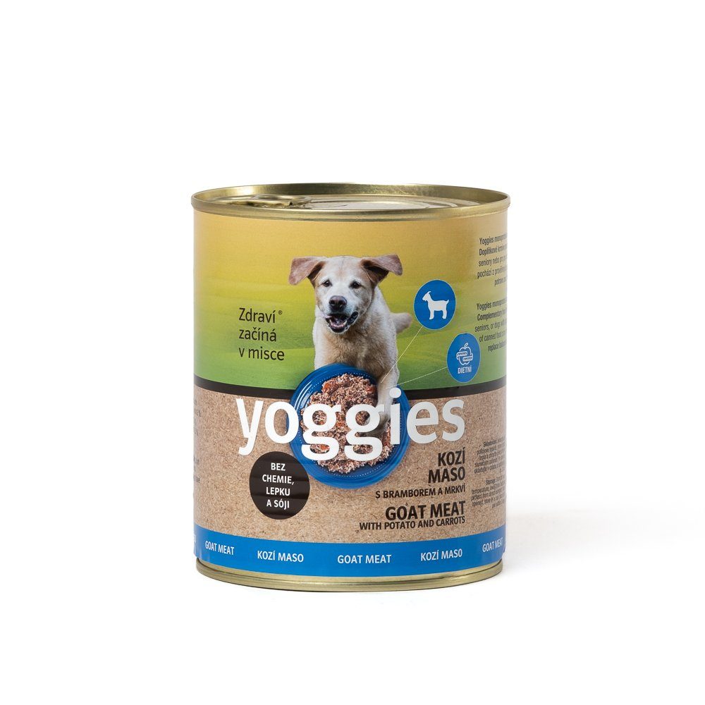 Yoggies kozí konzerva s bramborem a mrkví 800g