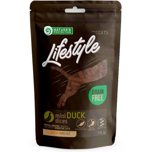 Natures Protection Cat snack Lifestyle mini kachní plátky 75 g