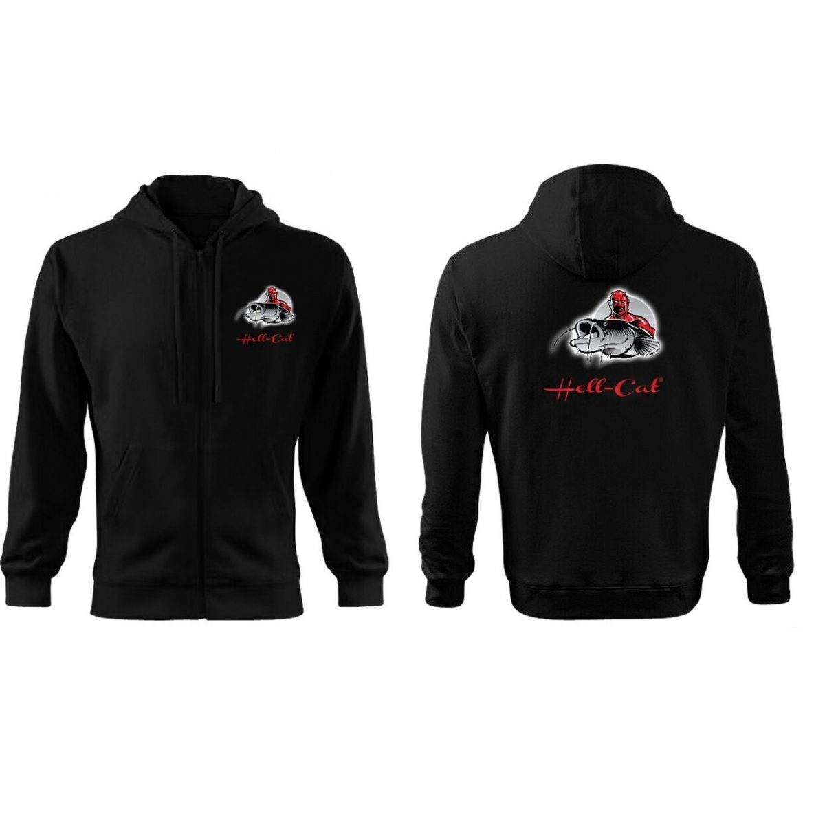 Hell-Cat dámská mikina s kapucí a zipem černá L