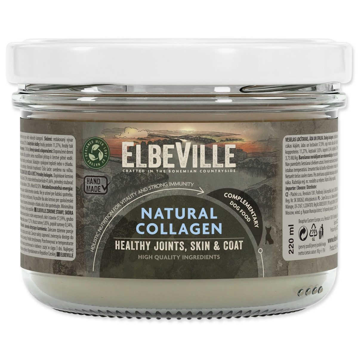 Sklenice Elbeville Dog Healthy Joints, Skin & Coat, Natural Collagen 220ml