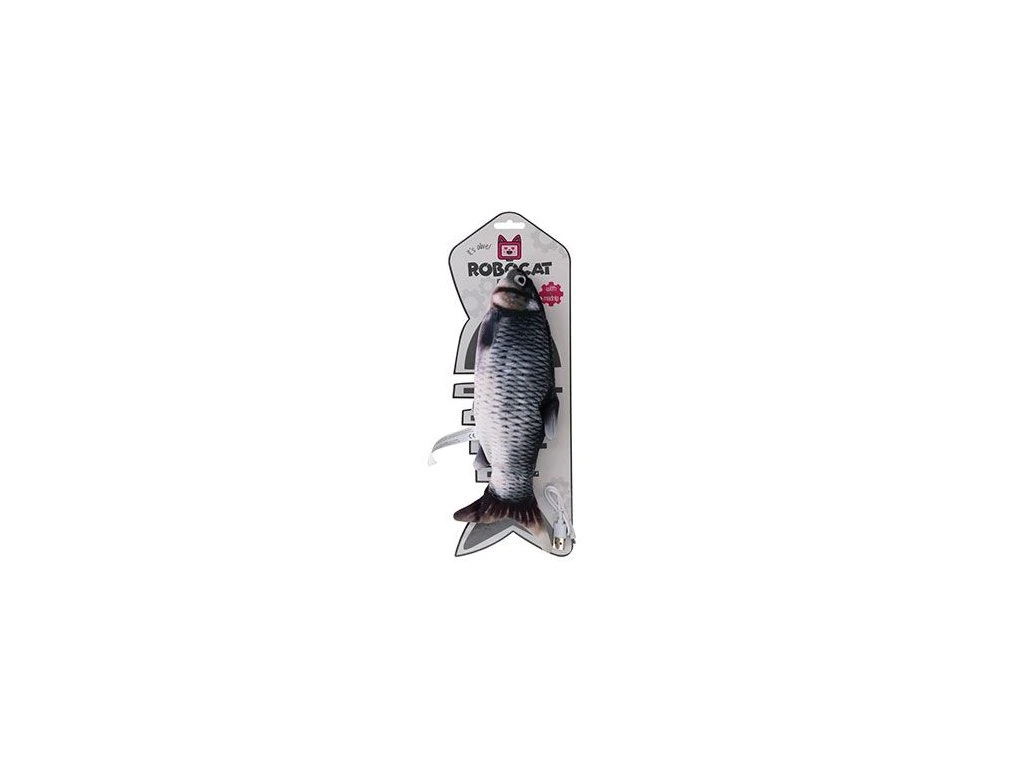 Hračka kočka Robocat Fish kapr madnip, USB 30cm