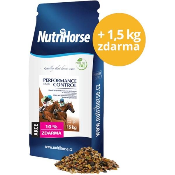Nutri Horse Müsli - Performance Control 15 kg + 1,5 kg zdarma