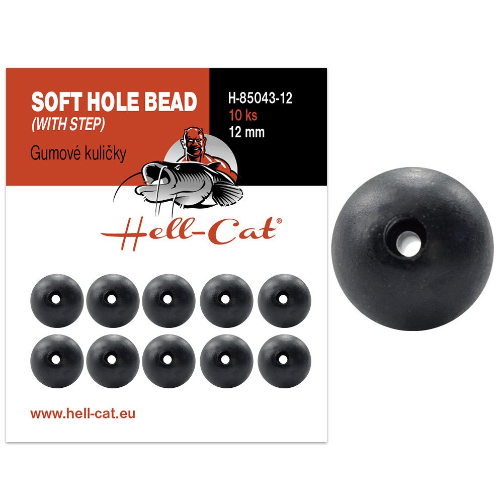 Hell-Cat Gumové kuličky Soft Hole Bead (with step) 10ks vel.12mm