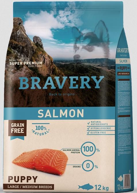 Bravery Dog Large/Medium Puppy Salmon - 12kg