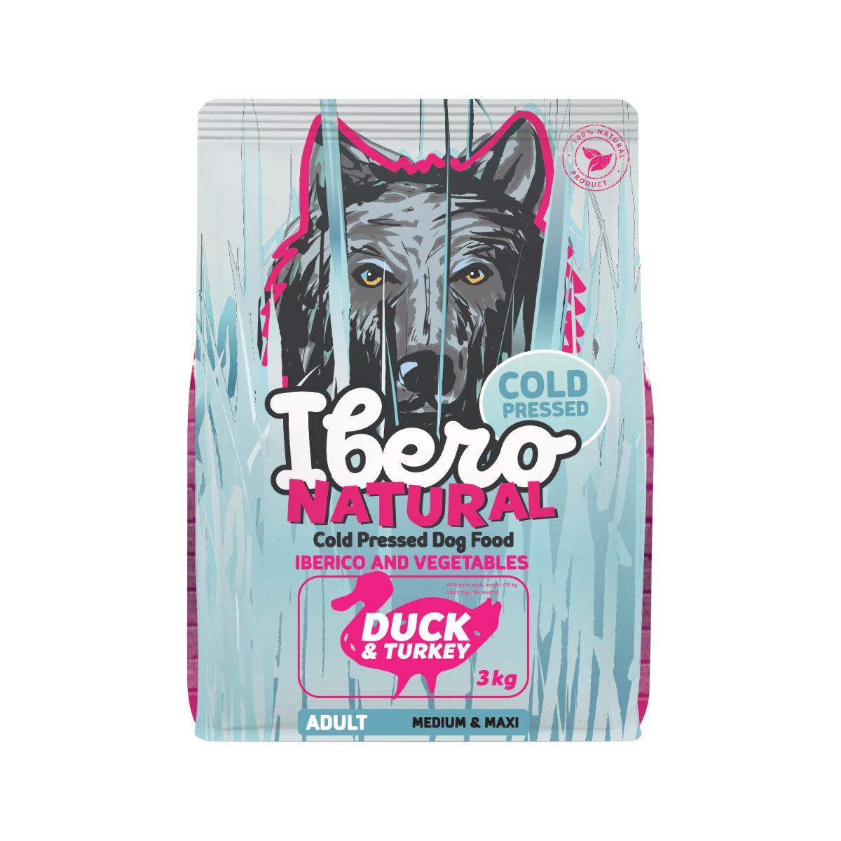 Ibero Cold Press Dog Adult Medium/Large Duck - 3kg