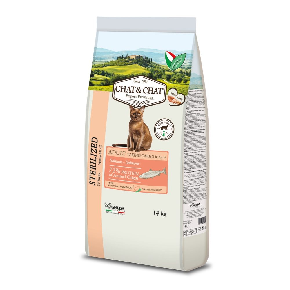 Chat & Chat Expert Adult Sterilized s lososem 14 kg