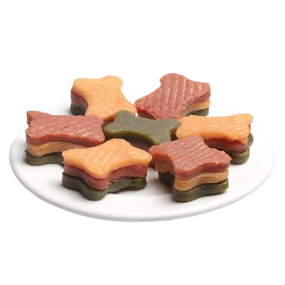 Chicken, duck & spinach in Bone Shape JUKO Snacks 500 g