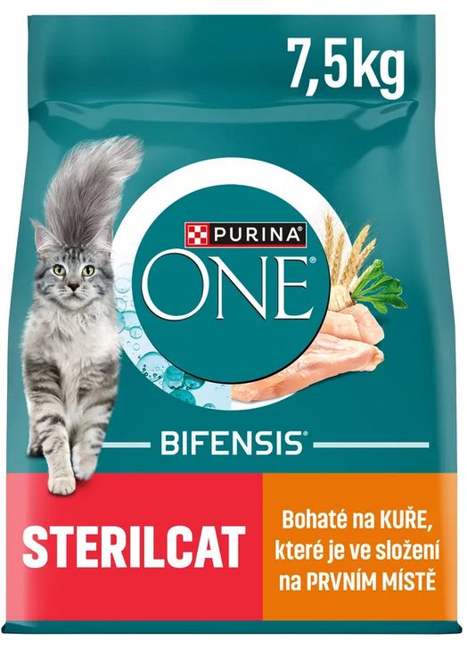Purina One Bifensis Sterilcat s kuřetem a pšenicí 7,5 kg