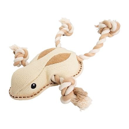 Žába na laně 33 cm, robustní jutová hračka pro psy, HIPHOP DOG, přírodní