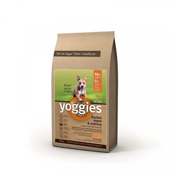 Yoggies granule lisované za studena Active, kachna a zvěřina 15kg