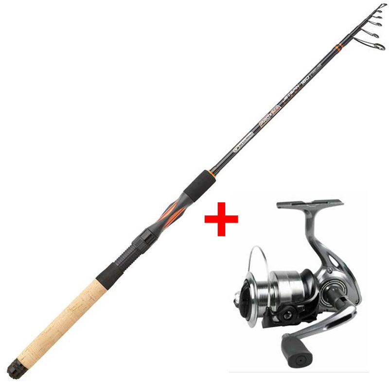 Garbolino prut Proxima JetSpin Tele MH 2,40m, 15-40g + naviják Strike 301 FD