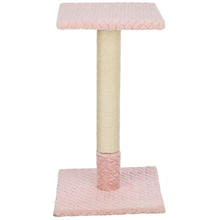 Škrabací sloupek BEANA, 69 cm, vzorovaný plyš, starorůžová