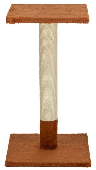 Škrabací sloupek BEANA, 69 cm, králičí plyš, rezavá