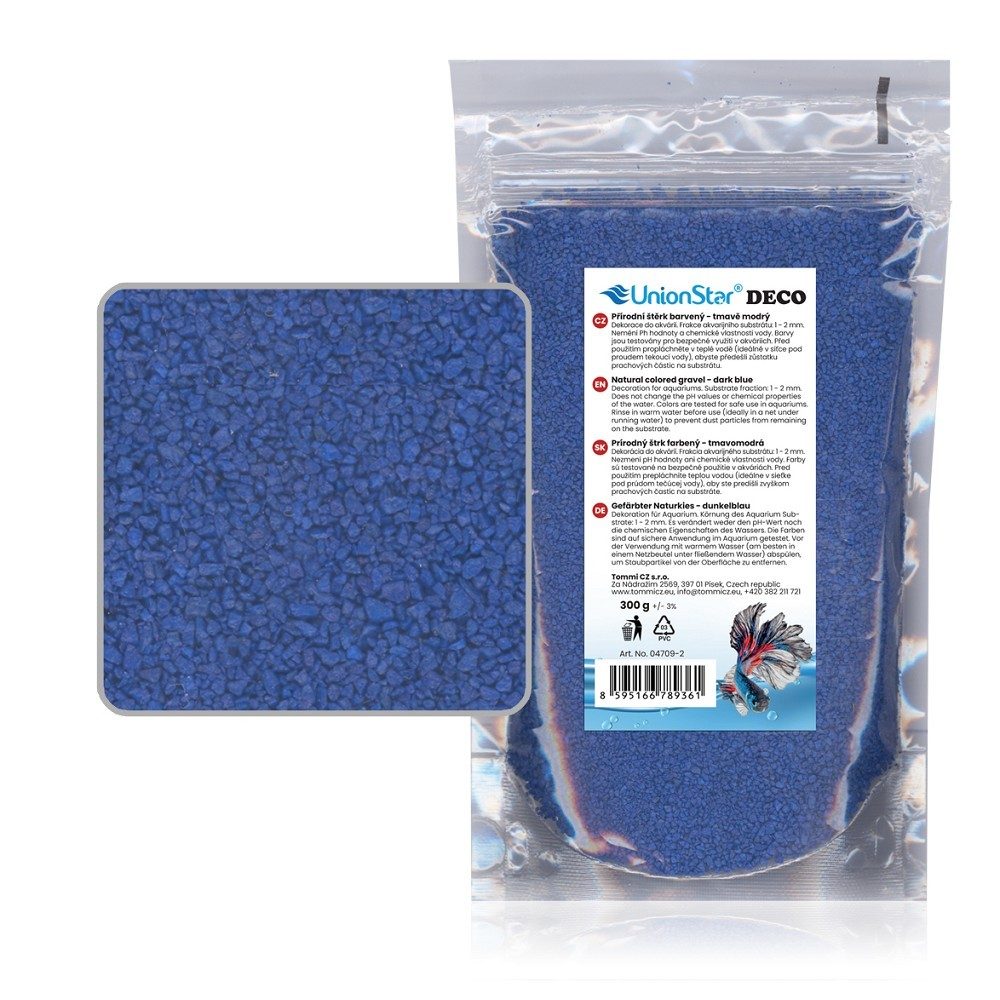 Akvarijní štěrk tm. modrý 300 g DECO