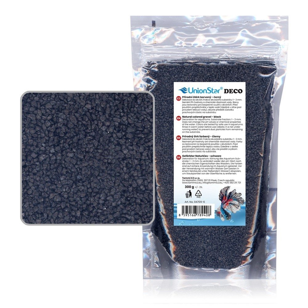 Akvarijní štěrk černý 300 g DECO