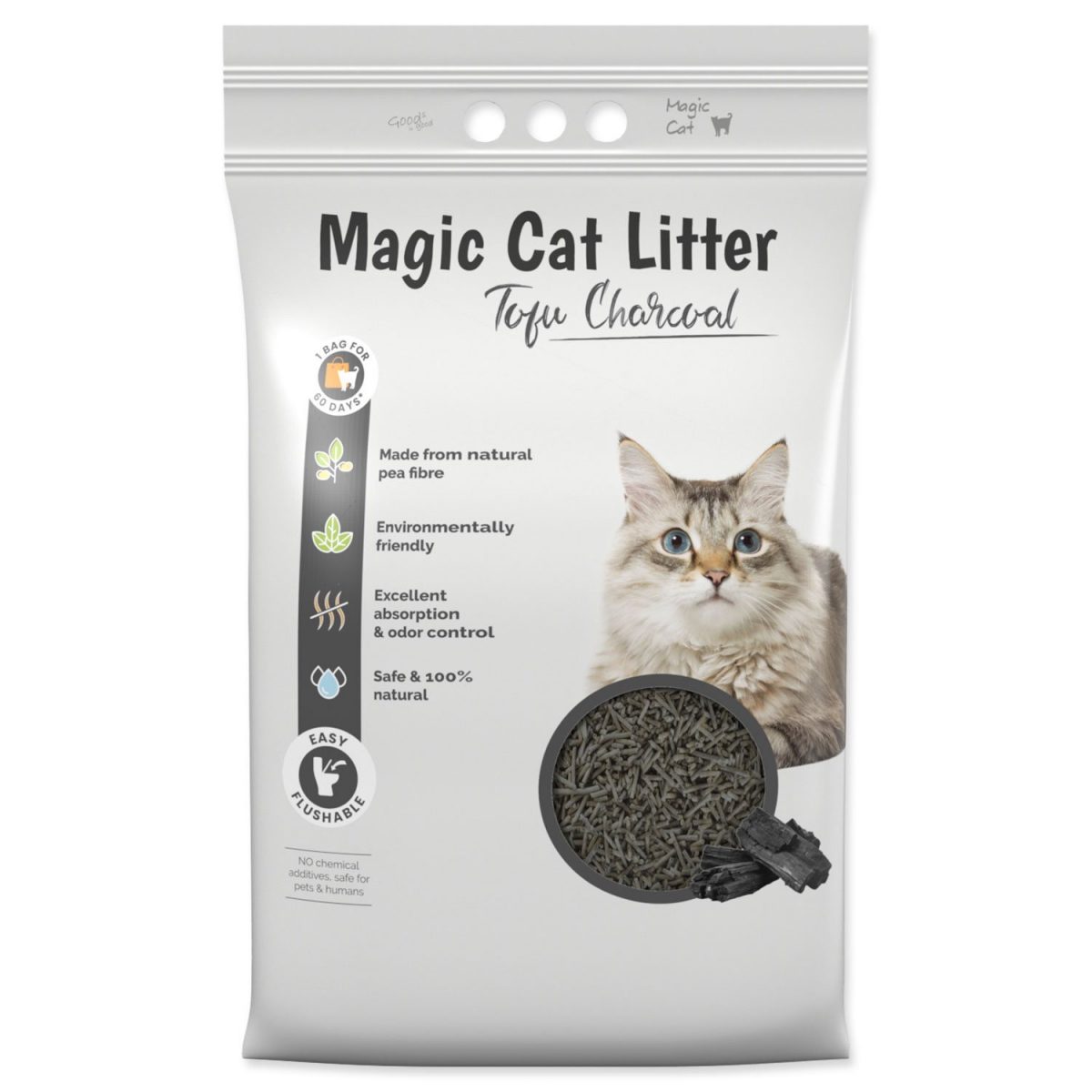 Stelivo Magic Litter Tofu dřevěné úhlí 5,4kg/12l