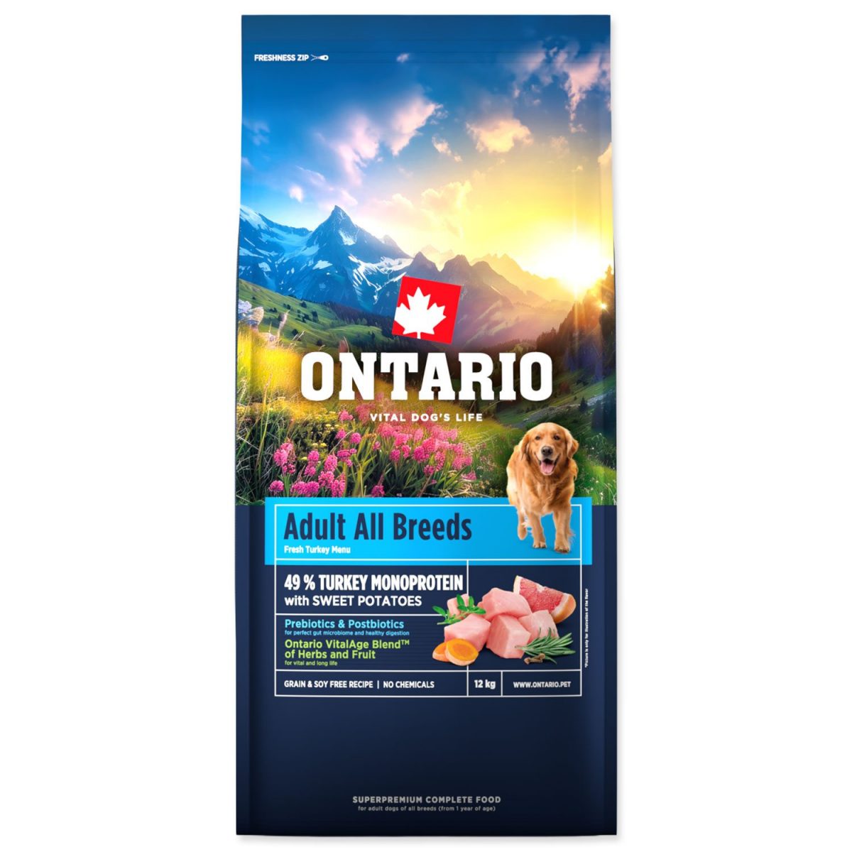 Ontario Adult All Breeds Monoprotein Turkey & Sweet Potatoes 12kg