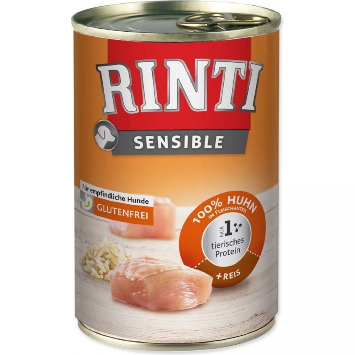Konzerva Rinti Sensible kuře + rýže 400g