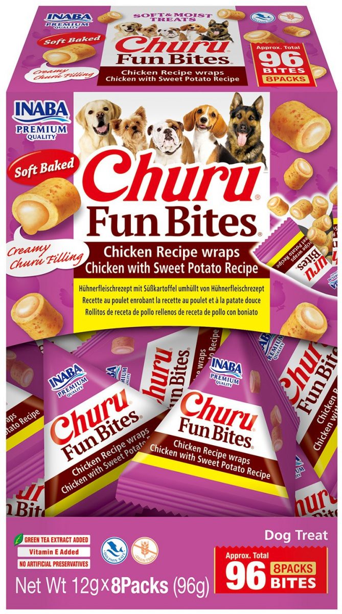 Inaba Churu Fun Bites dog snack kuře&batáty 96 g