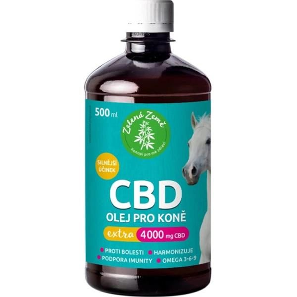 Zelená země CBD olej pro koně EXTRA 4000 mg, 500 ml