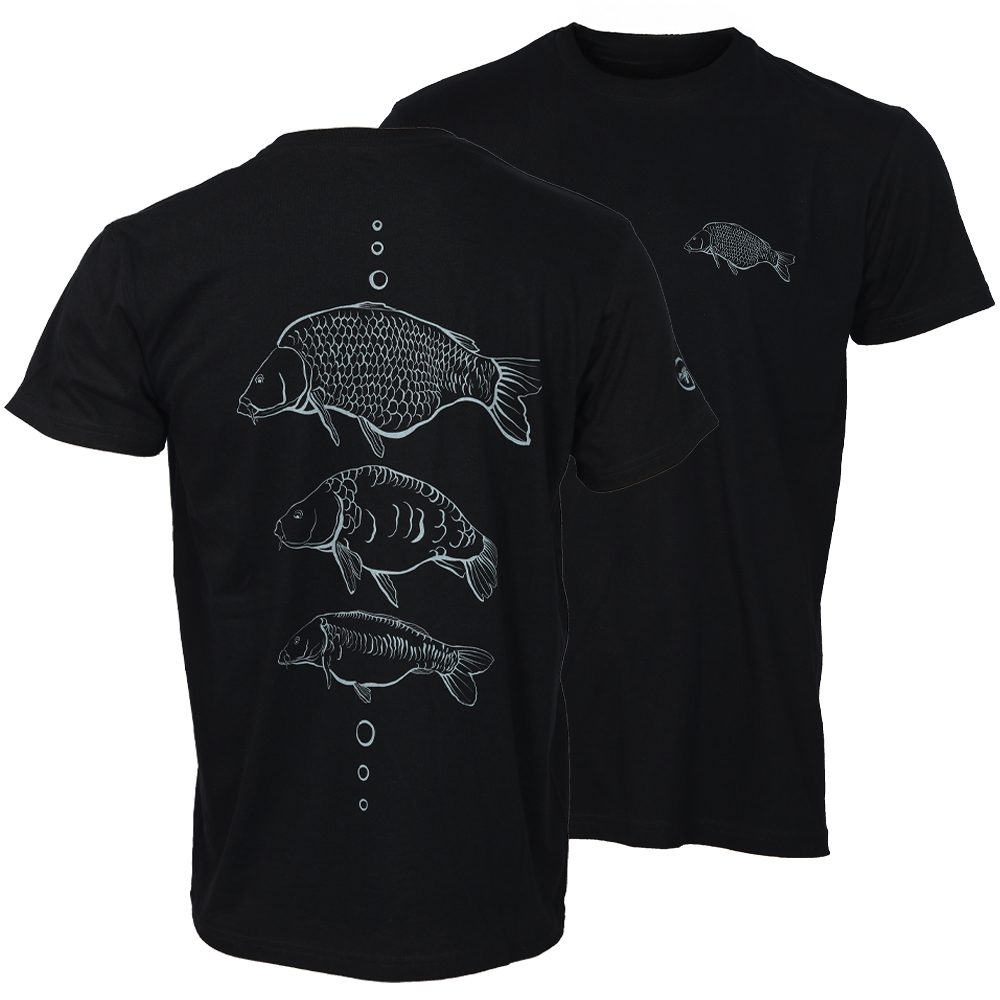 Giants fishing Tričko pánské černé Tři kapři vel. 4XL