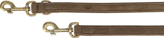 Vodítko PURE kožené nastavitelné, hnědá L-XL: 2 m/ 25 mm