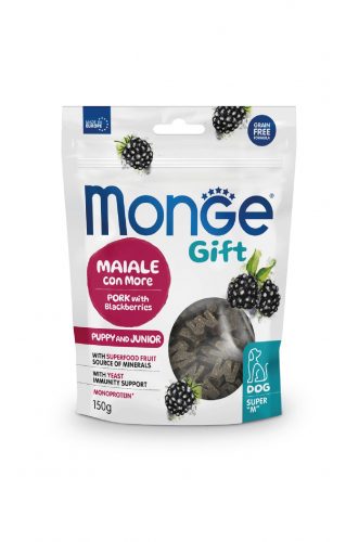 MONGE GIFT Dog PUPPY & JUNIOR ,,M pamlsky - vepřové s ostružinou 150g/10