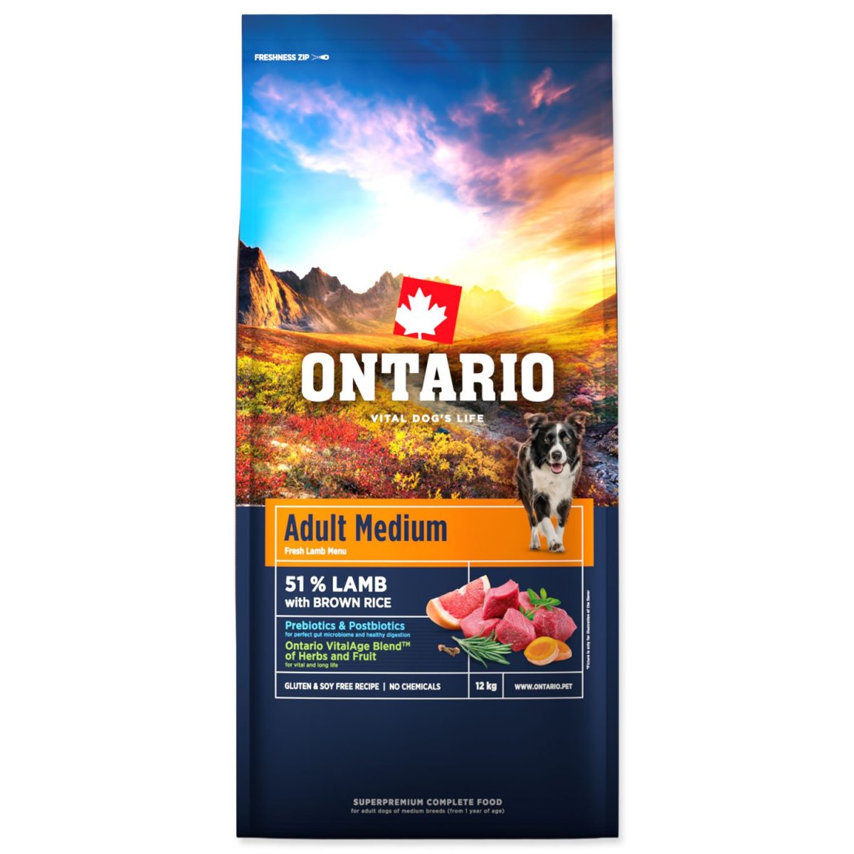Ontario Adult Medium Lamb & Brown Rice 20kg