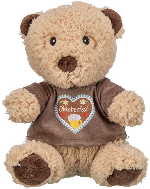 Oktoberfest Teddy, plyšový medvídek bez zvuku, 27 cm, béžová/hnědá - LIMITOVANÁ NABÍDKA