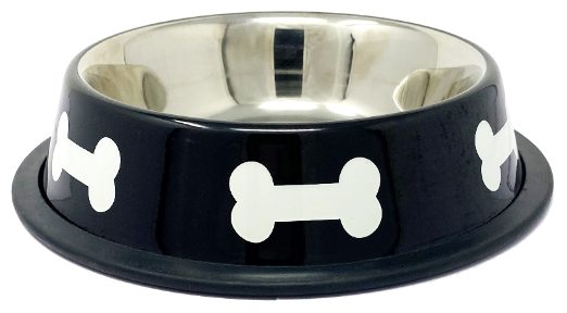 Miska nerez s gumou černá KOST 0,19l/12cm (144)
