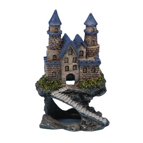 PENN PLAX Dekorace Hrad 10cm  s modrou střechou