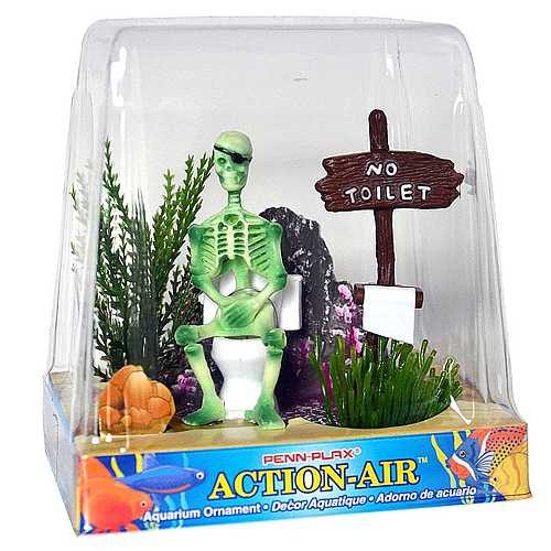 PENN PLAX ACTION-AIR pohyblivá kostra sedící na toaletě
