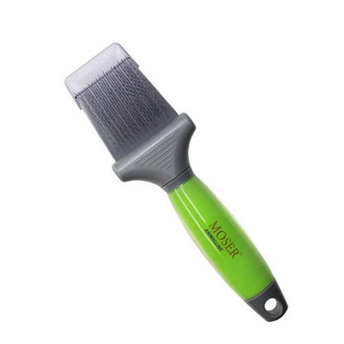 MOSER Oboustranný flexibilní kartáč s gelovou rukojetí na dlouhou a krátkou srst S-L