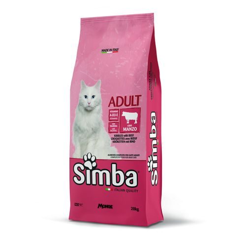 MONGE SIMBA Cat Beef 20kg kompletní suché krmivo pro dospělé kočky s hovězím masem