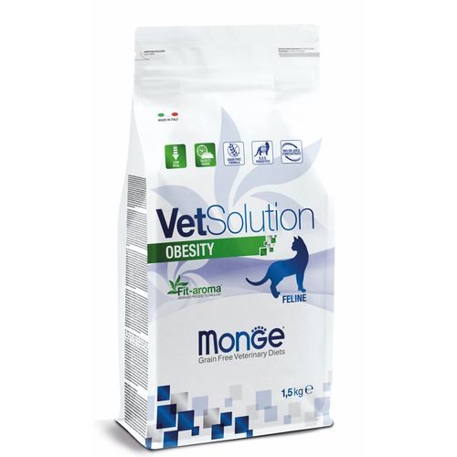 MONGE VetSolution Cat Obesity 1,5kg dietní suché krmivo pro snížení nadváhy u koček