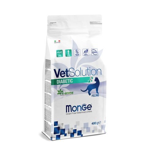 MONGE VetSolution Cat Diabetic 400g dietní suché krmivo pro kočky s cukrovkou (Diabetes Mellitus)