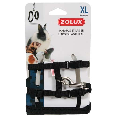 ZOLUX postroj s vodítkem XL černý pro hlodavce