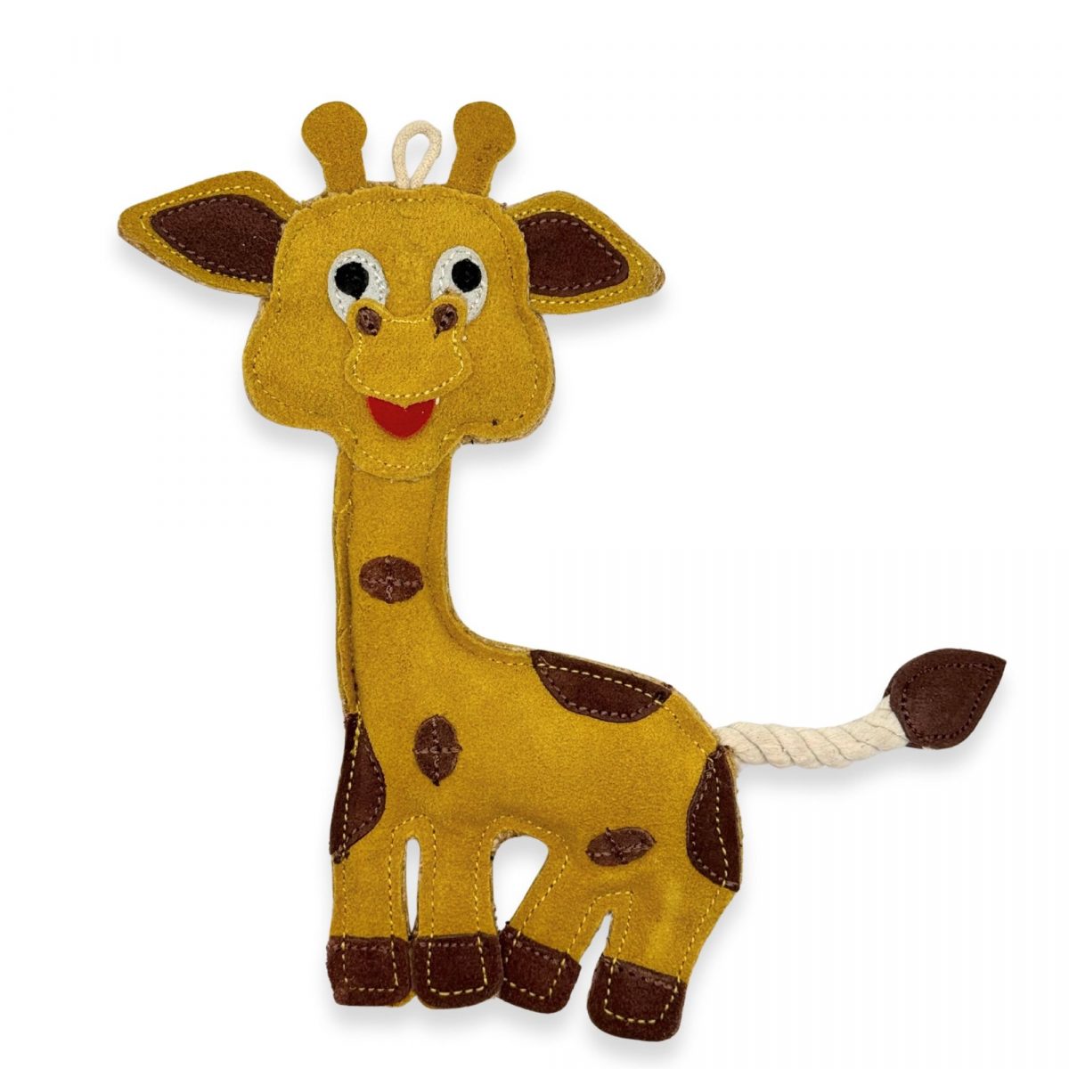 PafDog Žirafa Gigi Hračka pro psy z kůže a juty 26,5cm
