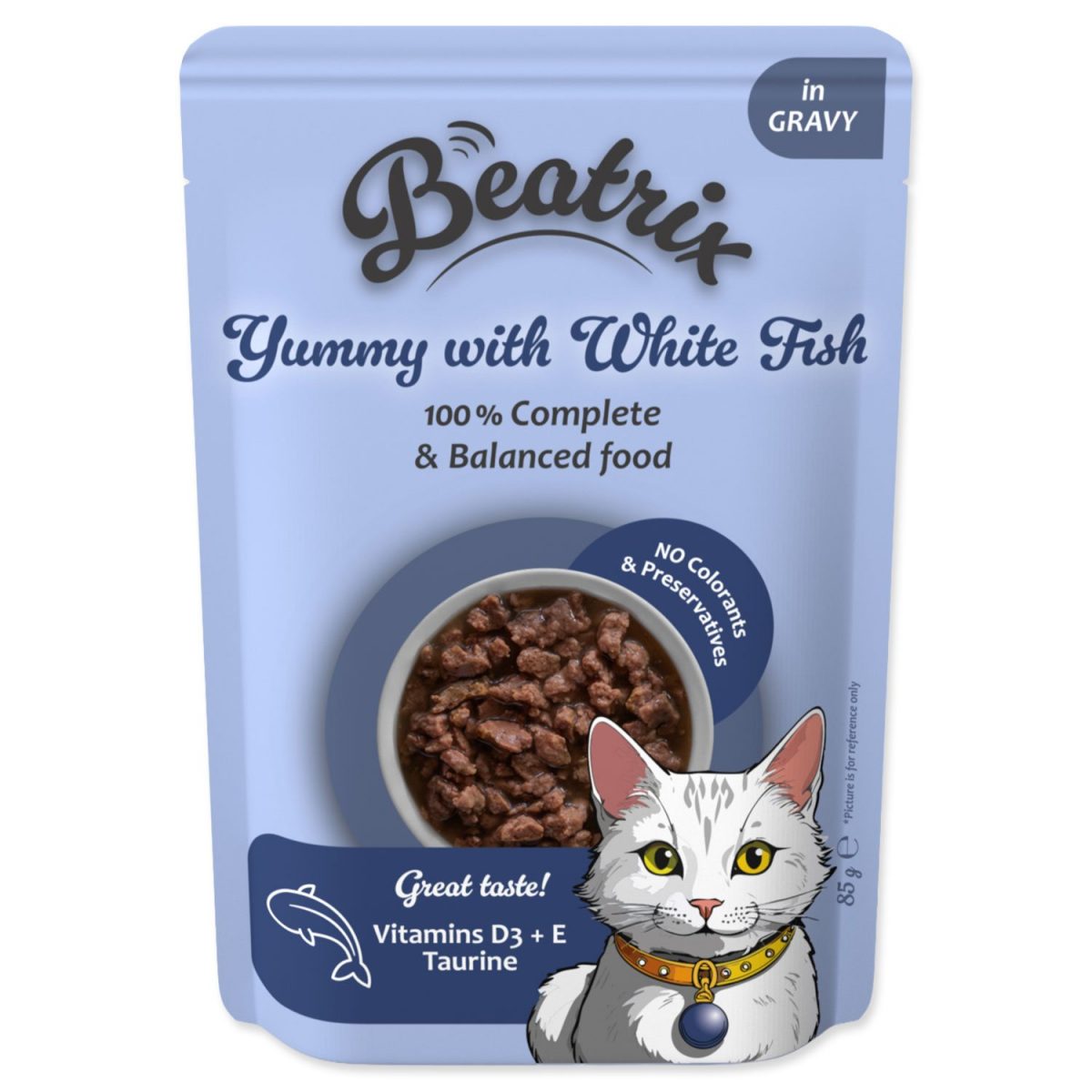 Kapsička Beatrix Adult s bílou rybou 85g