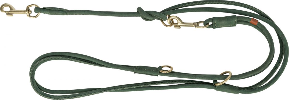 Vodítko PURE kožené kulaté nastavitelné, S: 2 m/ 10 mm, šalvějová
