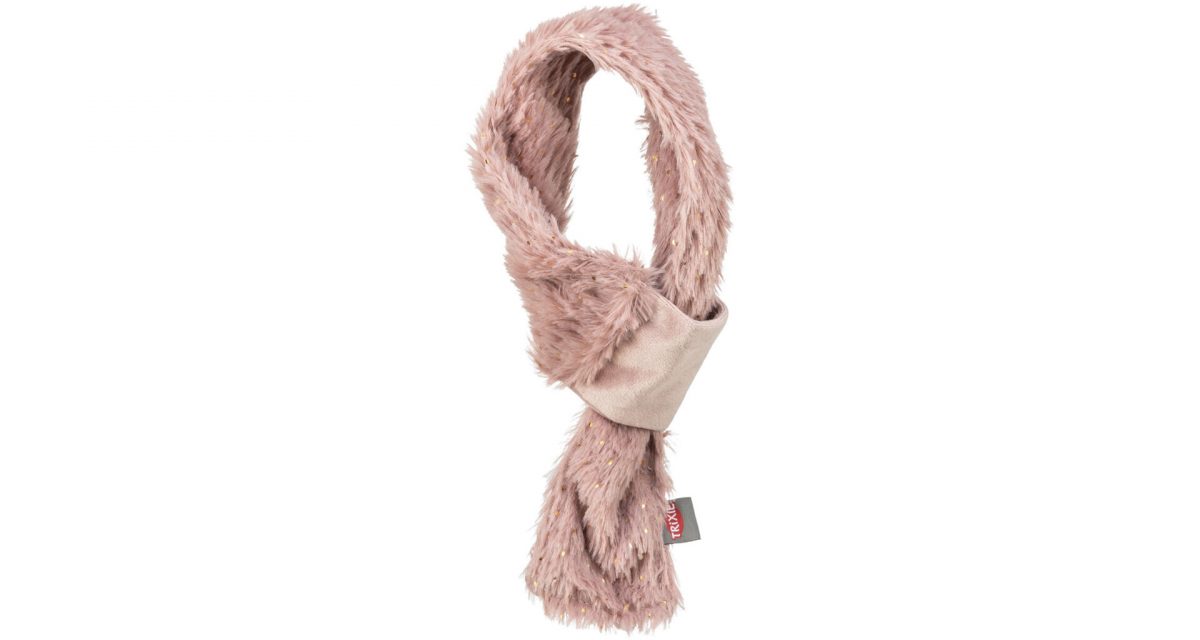 Vánoční hebká šála, plyš, starorůžová 70 cm