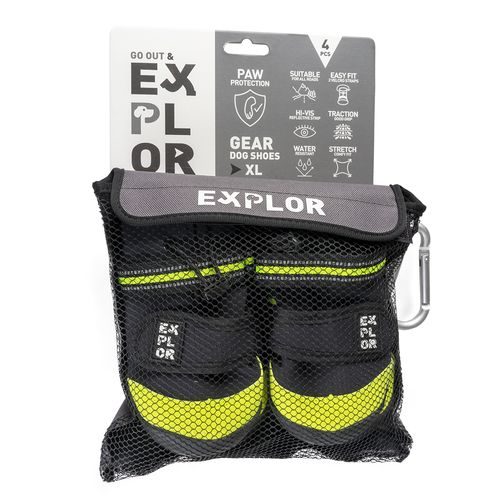 DUVO+ Boty pro psy s reflexní páskou XXL 9,5x11,4cm 4ks černé